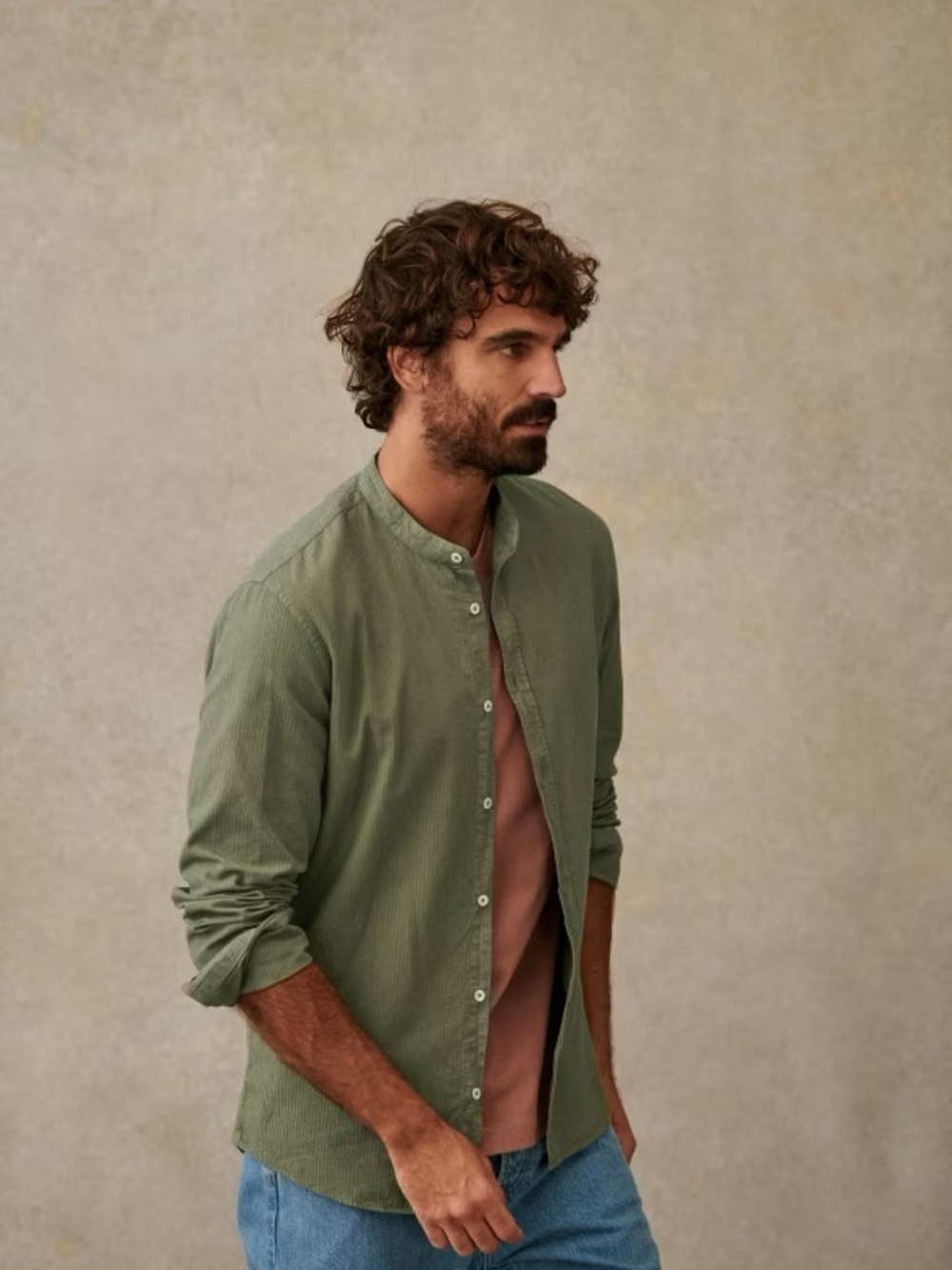 Octobre editions Sezane Benny cotton linen button down shirt size XL